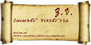 Zavarkó Viktória névjegykártya